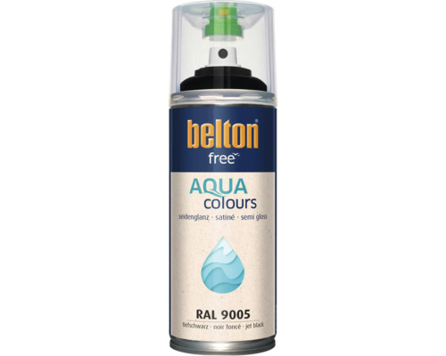 Belton free Aqua spuitlak zijdeglans in diepzwart RAL 9005