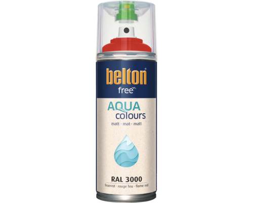 Belton Free Aqua Colours lakspuitbus in vuurrood mat RAL 3000