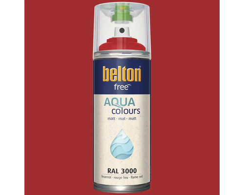 Belton Free Aqua Colours spuitlak in vlamrood mat RAL 3000 in spuitbus
