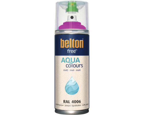 Belton Free Aqua Colours spuitlak in verkeerspurper mat, RAL 4006, op waterbasis