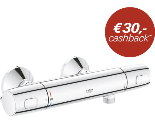 Grohe thermostatische douchekraan voor wandmontage met veiligheidsblokkering op 38 graden Celsius