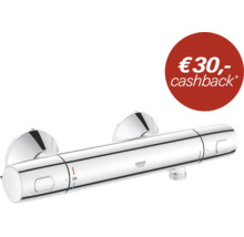 Grohe douchethermostaat met glanzende afwerking voor wandmontage met nauwkeurige temperatuurregeling en veiligheidsstop.