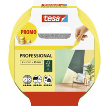 Tesa Professional afplakband verpakking met twee rollen van elk 25 meter lang en 25 millimeter breed inclusief FSC certificaat