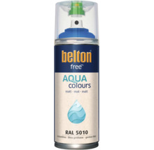 Belton Free Aqua Colours spuitlak in gentiaanblauw RAL 5010 met matte glansgraad