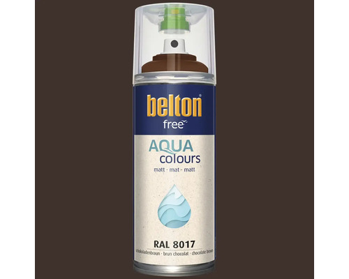 Belton Free Aqua Colours spuitlak in chocoladebruin RAL 8017 met een mat oppervlak in een spuitbus