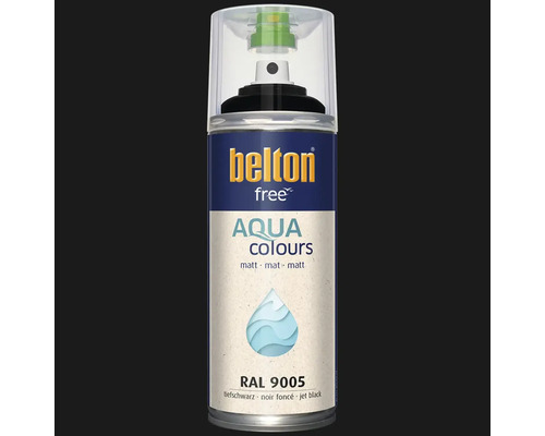 Belton free Aqua Colours spuitlak mat diepzwart RAL 9005