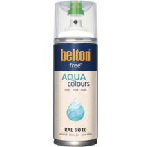 Belton Free Aqua Colours spuitlak in puur wit mat, RAL 9010, lak op waterbasis in spuitbus