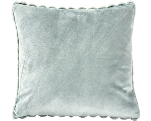 Vierkant sierkussen met fluweelachtige textuur en gestreepte sierstiksels en een decoratieve rand voor in huis
