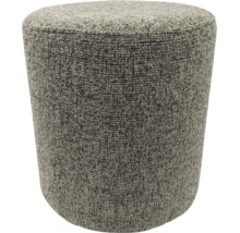 Ronde gestoffeerde poef met gestructureerde geweven bekleding voor in de woonkamer