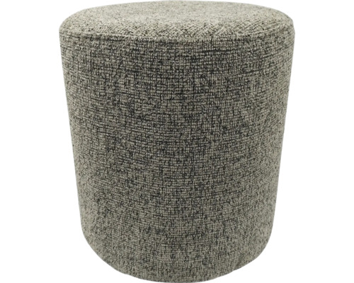 Ronde gestoffeerde poef met gestructureerde geweven bekleding voor in de woonkamer