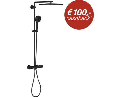 Douchesysteem met hoofddouche en handdouche en thermostaatkraan inclusief cashback actie