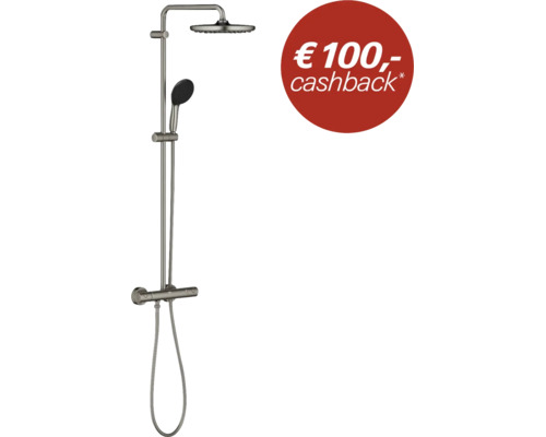 Douchesysteem met thermostaatkraan en hoofddouche inclusief cashback actie