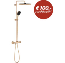 Douchesysteem met thermostaatkraan en handdouche in metaaluitstraling met cashback actie