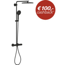 Grohe douchesysteem met thermostaatkraan en hoofddouche, inclusief 100 euro cashback actie.