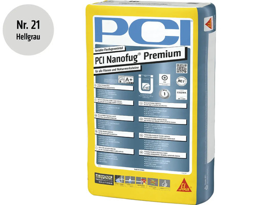 PCI Nanofug Premium flexibele voegmortel in lichtgrijs voor alle tegels en natuursteen 15 kilogram zak