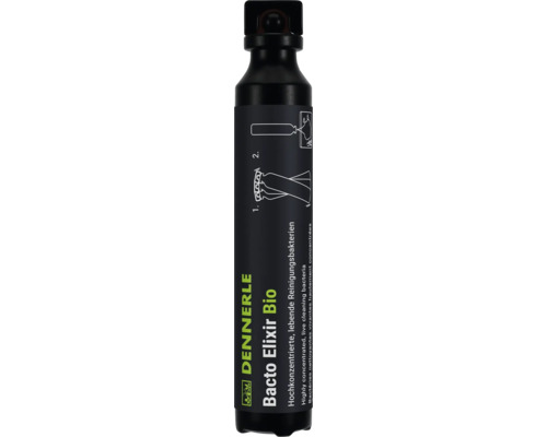Dennerle Bacto Elixir Bio aquarium bacteriënstarter concentraat in een fles met gebruiksinstructies