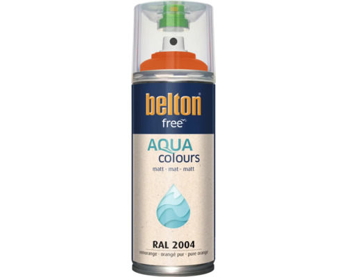 belton free Aqua Colours spuitlak in puur oranje mat RAL 2004