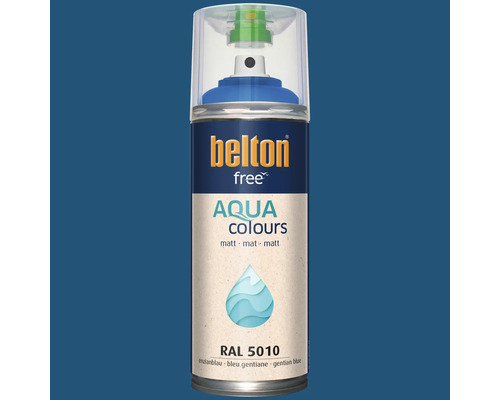 Belton free Aqua colours lakspuitbus in gentiaanblauw RAL 5010 mat