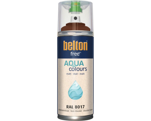Belton Free Aqua Colours spuitlak in chocoladebruin RAL 8017 met matte afwerking in een spuitbus