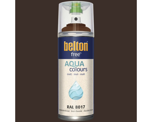 Belton Free Aqua Colours spuitlak in chocoladebruin RAL 8017 mat voor het lakken van diverse oppervlakken.