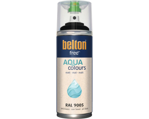 Belton free Aqua Colours spuitlak mat RAL 9005 diepzwart 400 milliliter