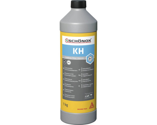 Schönox KH hechtprimer als oplosmiddelvrije kunstharsdispersie, 1 kilogram fles voor ondergrondvoorbereiding voor binnen en buiten.