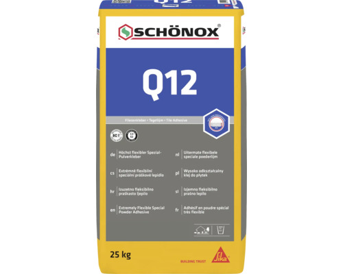 Schönox Q12 uiterst flexibele speciale poederlijm voor tegels, zak van 25 kilogram.