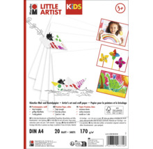 Marabu Little Artist tekenkarton DIN A4, 20 vellen, 170 gram per vierkante meter, wit tekenpapier voor kinderen, FSC gecertificeerd