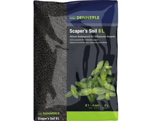 Dennerle Scaper Soil actieve bodemgrond voor zoetwateraquaria 8 liter verpakking met 1 tot 4 millimeter korrelgrootte
