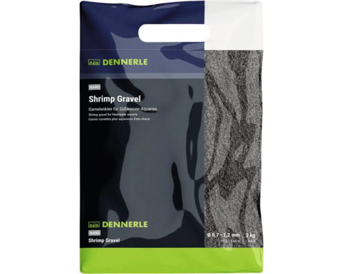 Dennerle Nano garnelengrind voor zoetwateraquaria, korrelgrootte 0,7 tot 1,2 millimeter, verpakking van 2 kilogram.