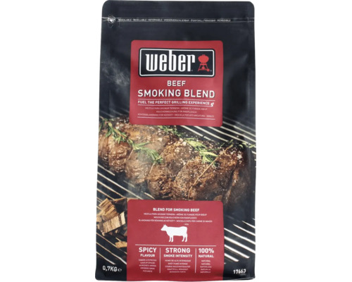 Weber rookmix Beef Smoking Blend voor rundvlees, hersluitbare zak met 0,7 kilogram inhoud.