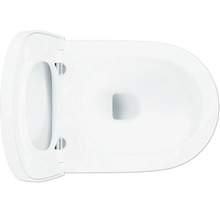Wandcloset met wc bril in bovenaanzicht