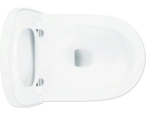 Wandcloset met wc bril in bovenaanzicht