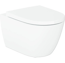 Wandcloset van sanitairkeramiek inclusief wc-bril, modern design voor de badkamer.