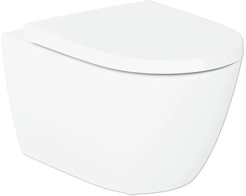 Wandcloset van sanitairkeramiek inclusief wc-bril, modern design voor de badkamer.