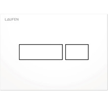 Laufen logo en grafische weergave van een toilet bedieningsplaat