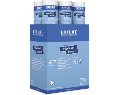 Erfurt Vliesfaser Protect Stark vliesbehang, 6 rollen, sterk gestructureerd behang voor wandafwerking.
