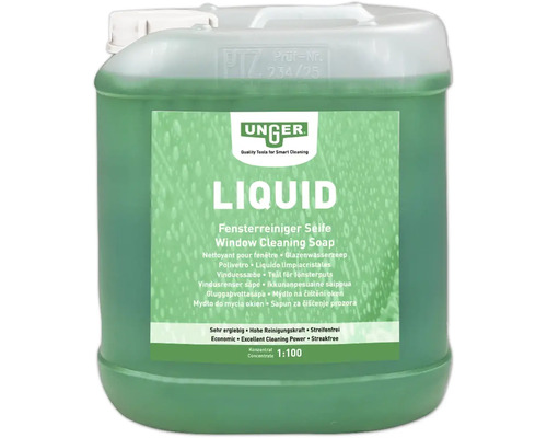 Unger Liquid glasreinigingszeep concentraat 1 op 100 in een grote jerrycan voor streeploze reiniging.
