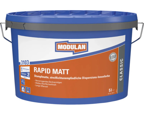 Modulan Rapid Matt 3103 dispersie muurverf voor binnen vijf liter emmer