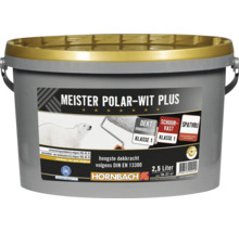 Emmer Meister Polar-Wit Plus muurverf, 2,5 liter verpakking voor binnenmuren met hoge dekking en schrobvastheid klasse 1.