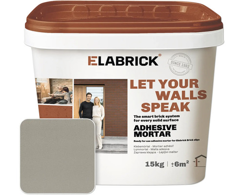 Elabrick lijmmortel 15 kg emmer voor steenstrips
