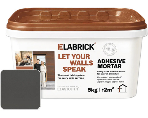 Elabrick lijmmortel voor steenstrips in een emmer van 5 kilogram voor 2 vierkante meter