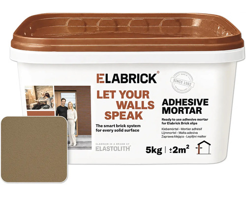 Elabrick lijmmortel voor steenstrips in een 5 kilogram emmer voor circa 2 vierkante meter