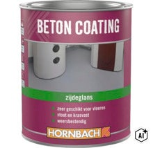 Bus Hornbach betoncoating in zijdeglans voor duurzame vloerafwerking voor binnen en buiten. (Image AI modified or generated)