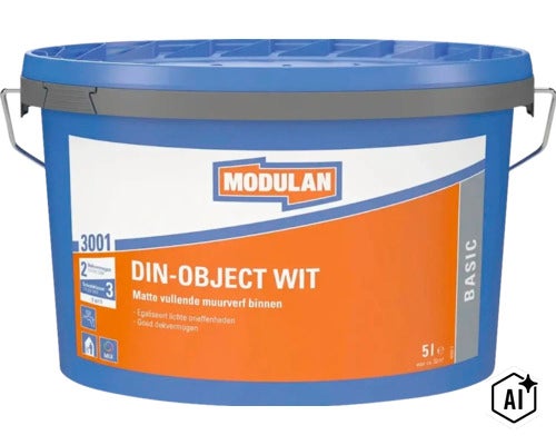 Modulan DIN Object muurverf mat voor binnen in een emmer van 5 liter (Image AI modified or generated)