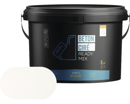 Kunststof emmer met 6 kilogram Beton Cire Ready Mix voor 5 vierkante meter voor oppervlakteafwerking