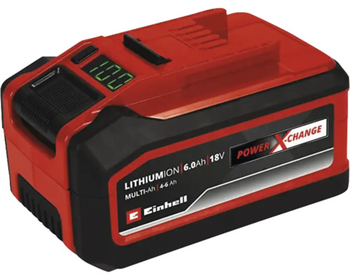 Einhell Power X Change 18 Volt Lithium Ion accu met 6 Ampere uur capaciteit en oplaadstatusindicator