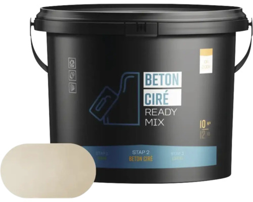 Beton Cire Ready Mix stucwerk in een zwarte emmer voor 10 vierkante meter oppervlak