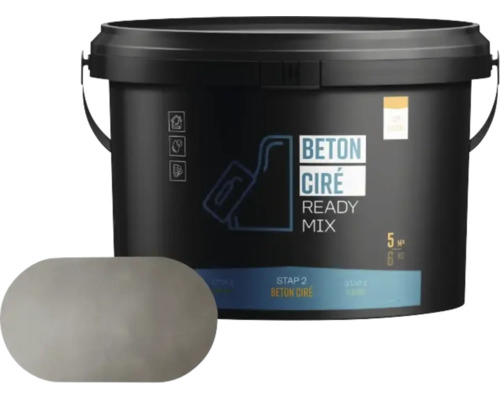 Kunststof emmer met 6 kilogram Beton Cire Ready Mix voor 5 vierkante meter oppervlakte
