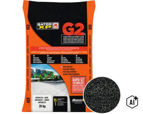 Gator XP G2 intelligent polymeervoegzand voor bestrating 20 kilogram antraciet (Image AI modified or generated)